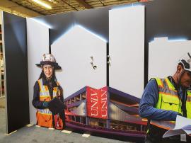 Gravitee Modular Inline Exhibit with Direct and Dimensional Print Graphics, LED Halo Lighting, and Monitor Mount -- View 5